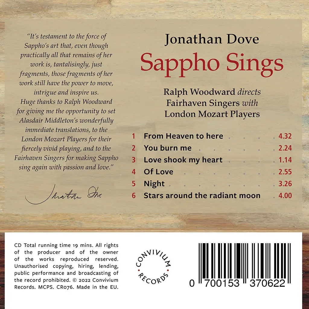 Jonathan Dove: Sappho Sings - Image 2